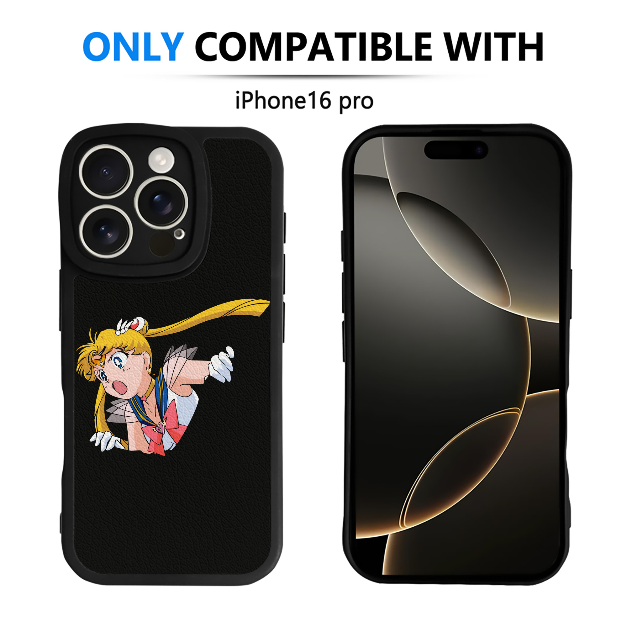 （画像用） 美少女戦士セーラームーン 月野 うさぎ つきの うさぎ Sailor Moon Tsukino Usagi 【iPhone 16シリーズ対応】シリコンスマホケース（レザー調） 材質：シリコン